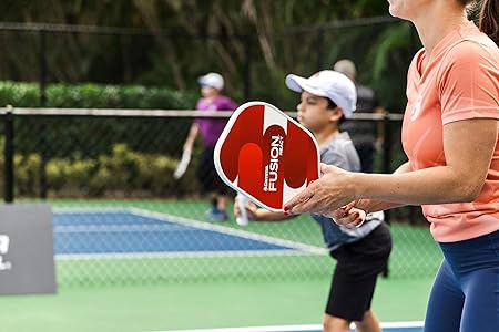 GAMMA Fusion React Pickleball Paddle, Extra-Wide Fiberglass Surface Boosts Hit Potential for Beginners