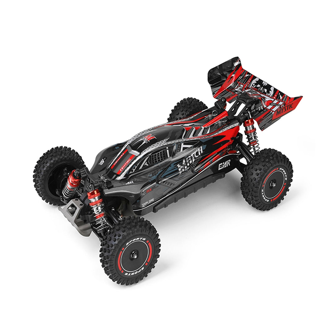 FUNFY شاحنة سباق 4WD RC على الطرق الوعرة بمقياس 1:16 باللون الأسود عالية السرعة 55 كم/ساعة مع تصميم معدني قوي