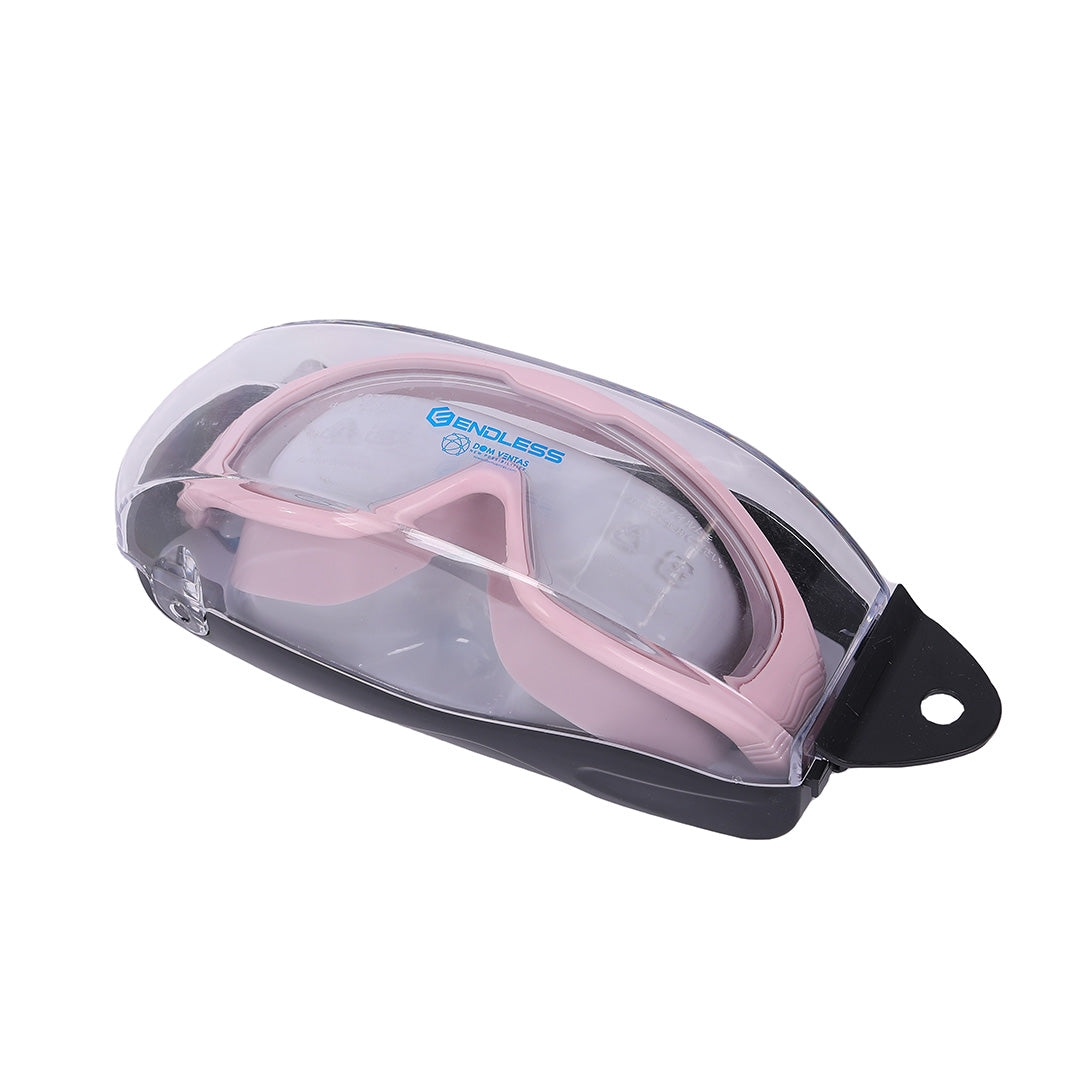 Endless EL1009 Infinity Premium Anti-Fog and UV Protection Swimming Goggles | Material: Silicone, Polyurethane | Stylish Large Frame for More Vision | Soft Silicone Gasket to Prevent Leakage | With Hard Case