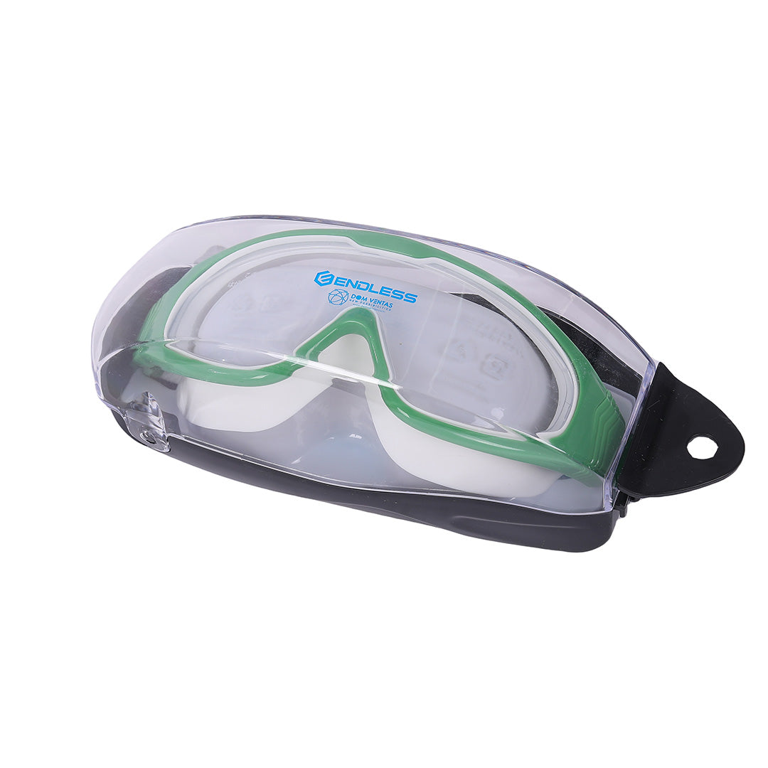 Endless EL1009 Infinity Premium Anti-Fog and UV Protection Swimming Goggles | Material: Silicone, Polyurethane | Stylish Large Frame for More Vision | Soft Silicone Gasket to Prevent Leakage | With Hard Case