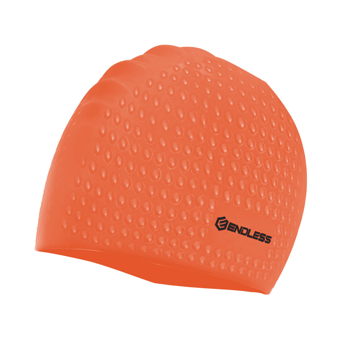 Endless EL1021 Comfortable Silicone Bubble Swimming Cap | Flexible Waterproof Swim Cap for Long and Short Hair with Thick Brim | for Adults, Women and Men | Size: Free Size | Material: Silicone