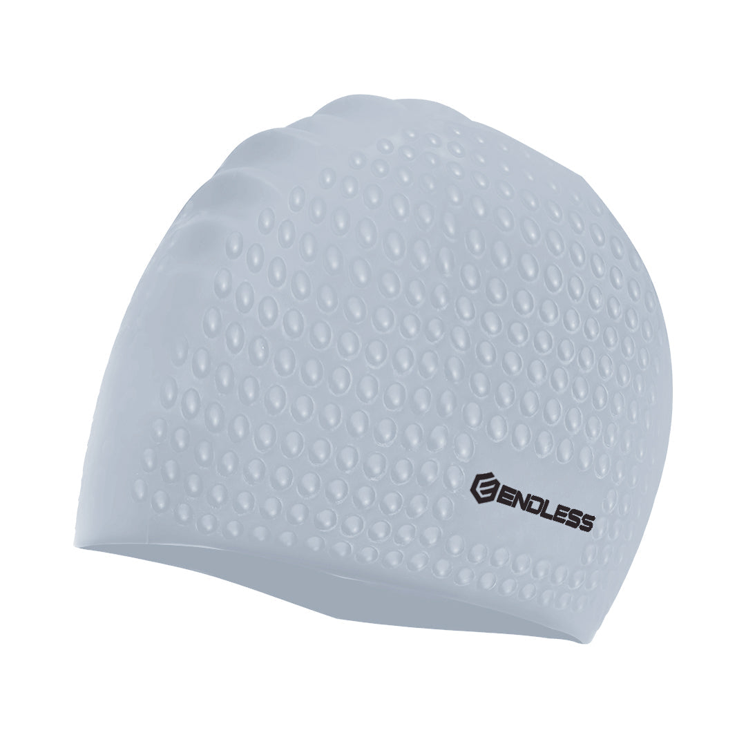Endless EL1021 Comfortable Silicone Bubble Swimming Cap | Flexible Waterproof Swim Cap for Long and Short Hair with Thick Brim | for Adults, Women and Men | Size: Free Size | Material: Silicone