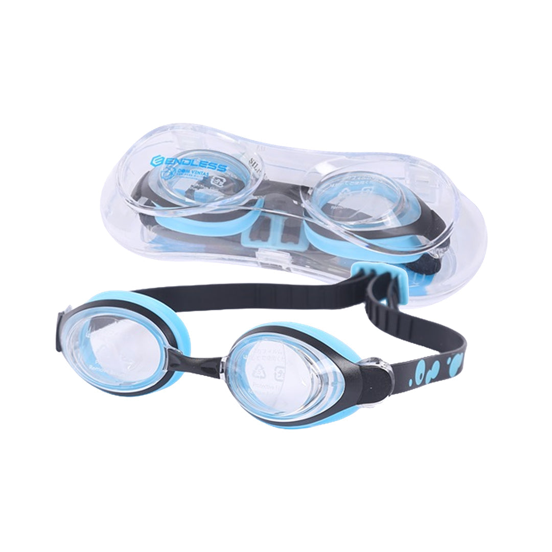 Endless EL1006 Stylish Anti-Fog and UV Protection Swimming Goggles | Material: Silicone, Polyurethane | With Adjustable Strap for Custom Fit | Soft Silicone Gasket to Prevent Leakage | With Hard Case