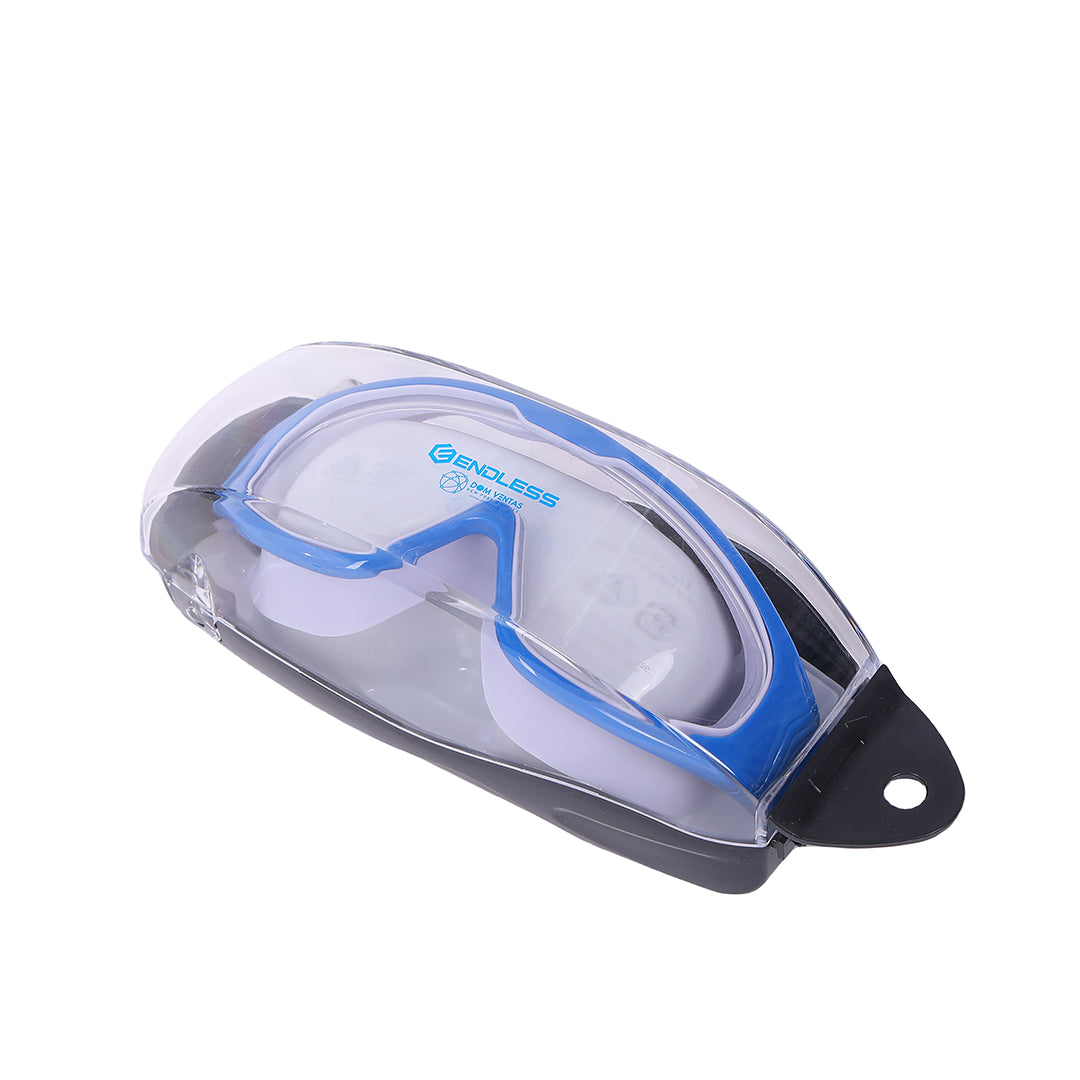 Endless EL1009 Infinity Premium Anti-Fog and UV Protection Swimming Goggles | Material: Silicone, Polyurethane | Stylish Large Frame for More Vision | Soft Silicone Gasket to Prevent Leakage | With Hard Case