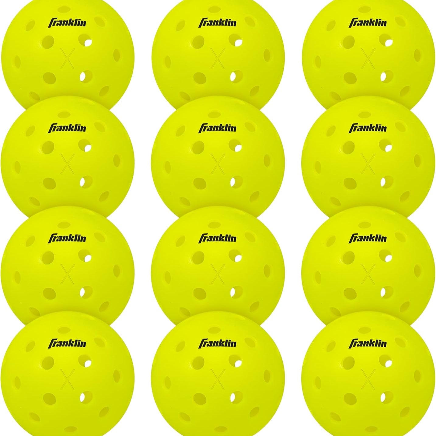 Franklin Sports Outdoor Pickleballs - X-40 Pickleball Balls - USA Pickleball (USAPA) Approved - Official US Open Ball 12 Bulk Packs of Pickleballs