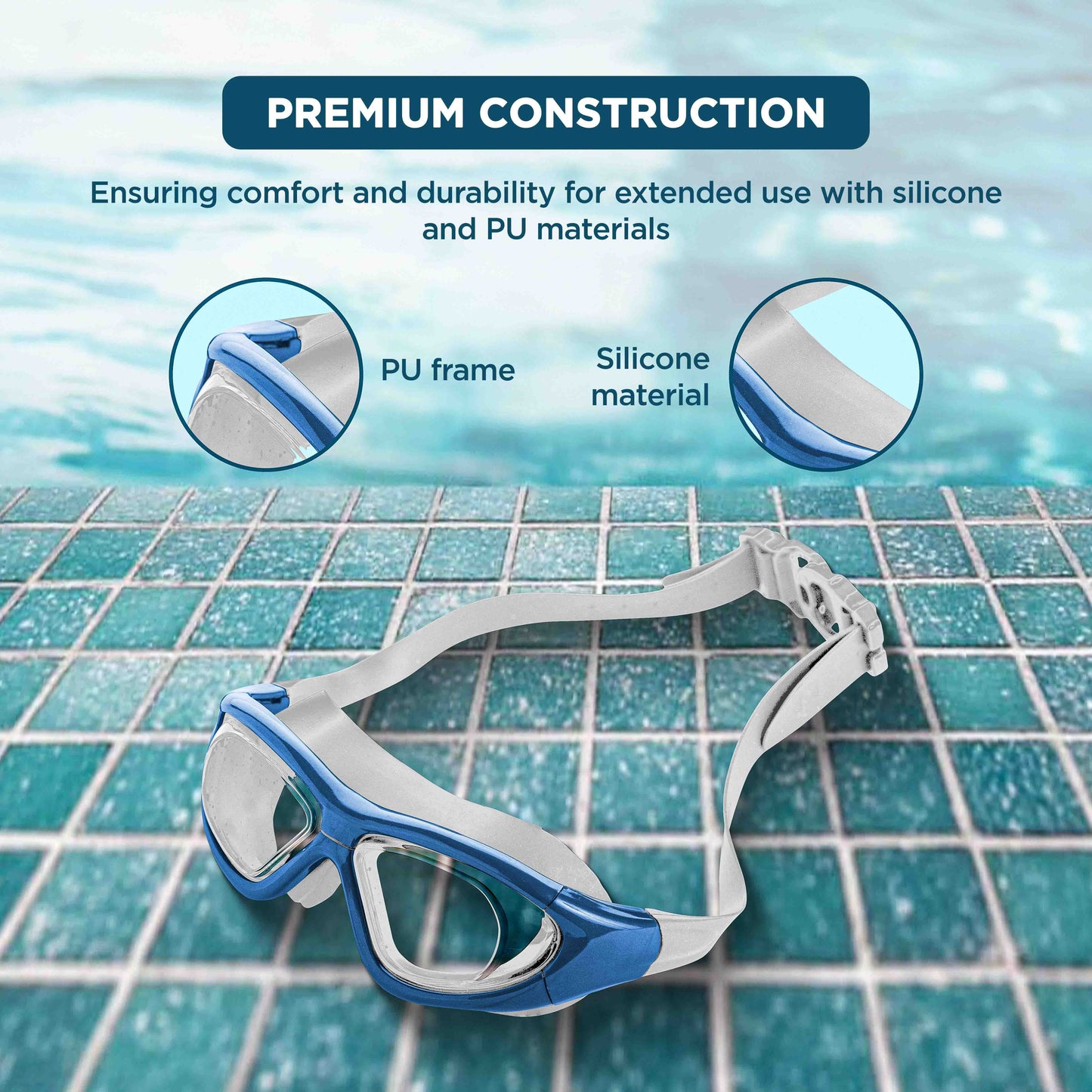 Endless EL1007 Infinity Premium Anti-Fog UV Protection Swimming Goggles | Material: Silicone, Polyurethane | Stylish Goggles with 180 Degree Wide Viewing Angle | Soft Silicone Gasket to Prevent Leakage | With Hard Case
