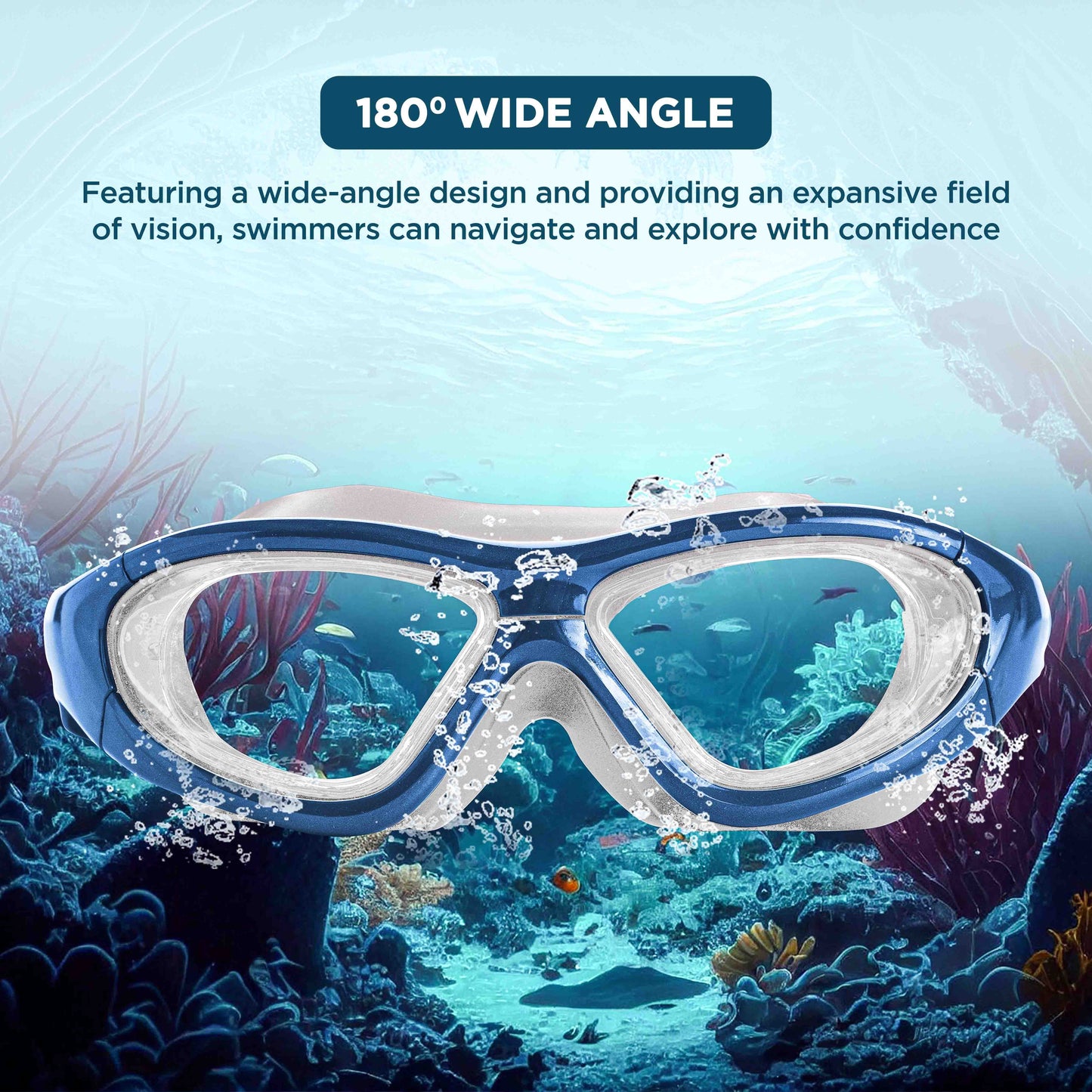 Endless EL1007 Infinity Premium Anti-Fog UV Protection Swimming Goggles | Material: Silicone, Polyurethane | Stylish Goggles with 180 Degree Wide Viewing Angle | Soft Silicone Gasket to Prevent Leakage | With Hard Case