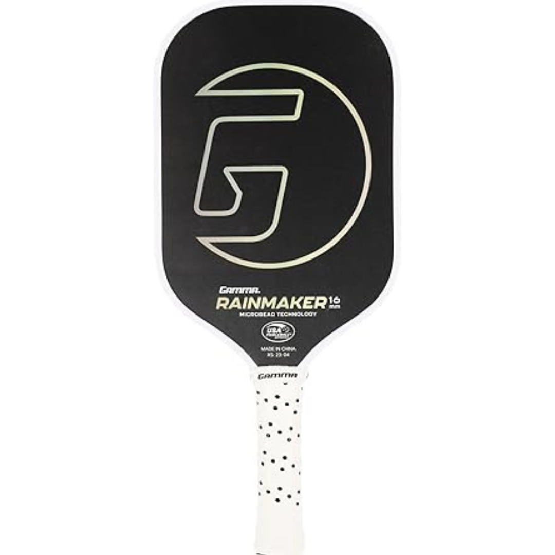 GAMMA Rainmaker Pickleball Paddle – Lightweight, Large Sweet Spot, Microbead Carbon Fiber Face for Spin & Control, Customizable Swing Weight – Available in 6 Colors
