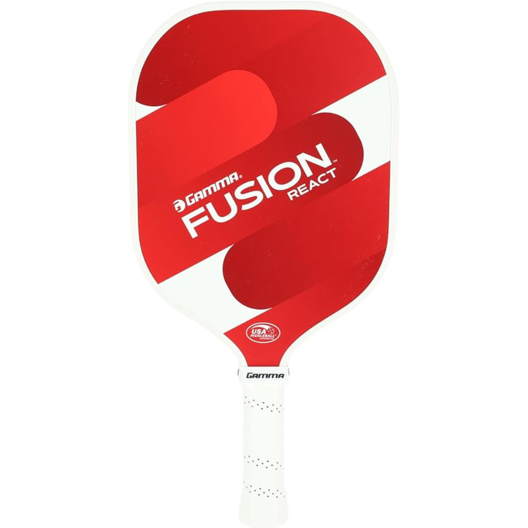 GAMMA Fusion React Pickleball Paddle, Extra-Wide Fiberglass Surface Boosts Hit Potential for Beginners