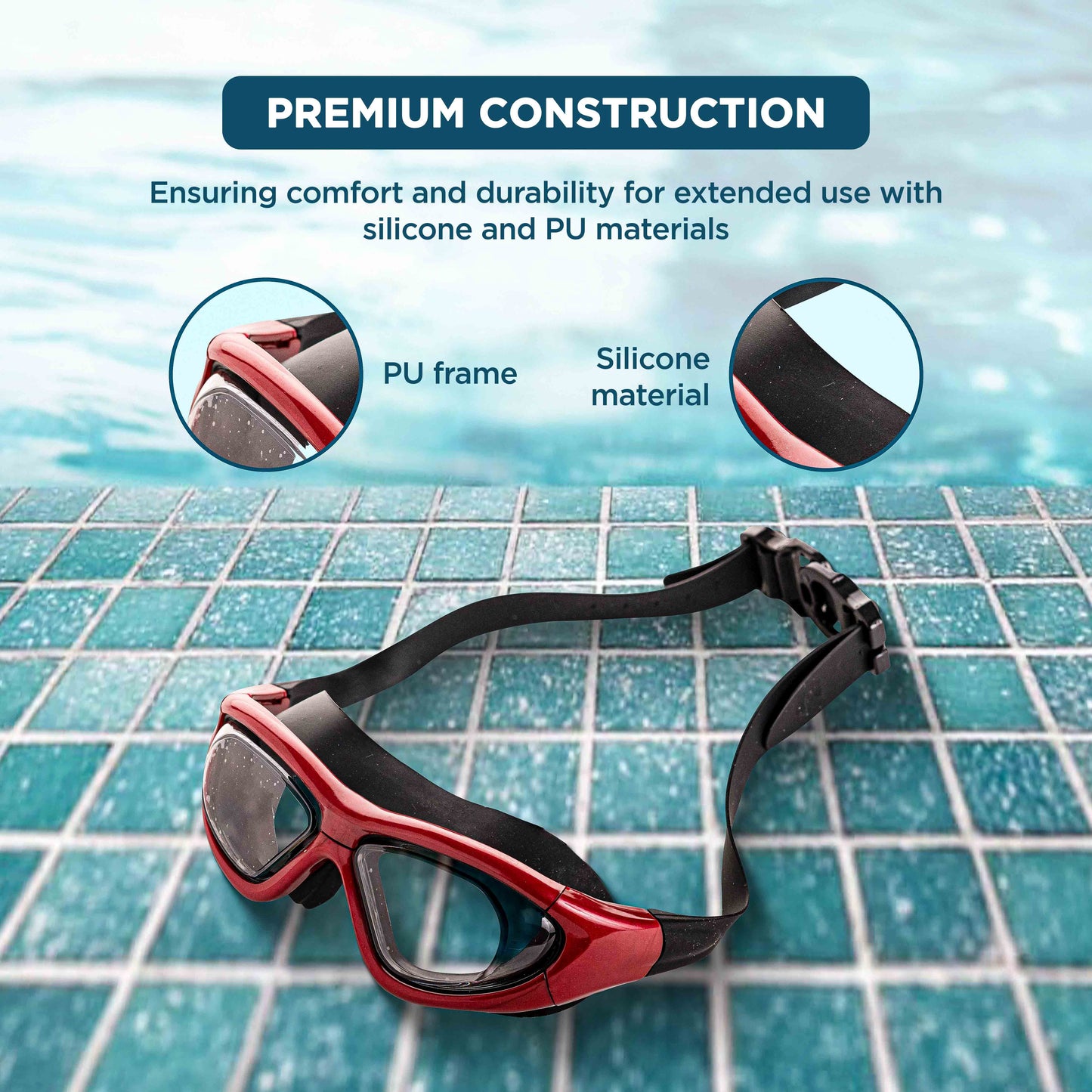 Endless EL1007 Infinity Premium Anti-Fog UV Protection Swimming Goggles | Material: Silicone, Polyurethane | Stylish Goggles with 180 Degree Wide Viewing Angle | Soft Silicone Gasket to Prevent Leakage | With Hard Case