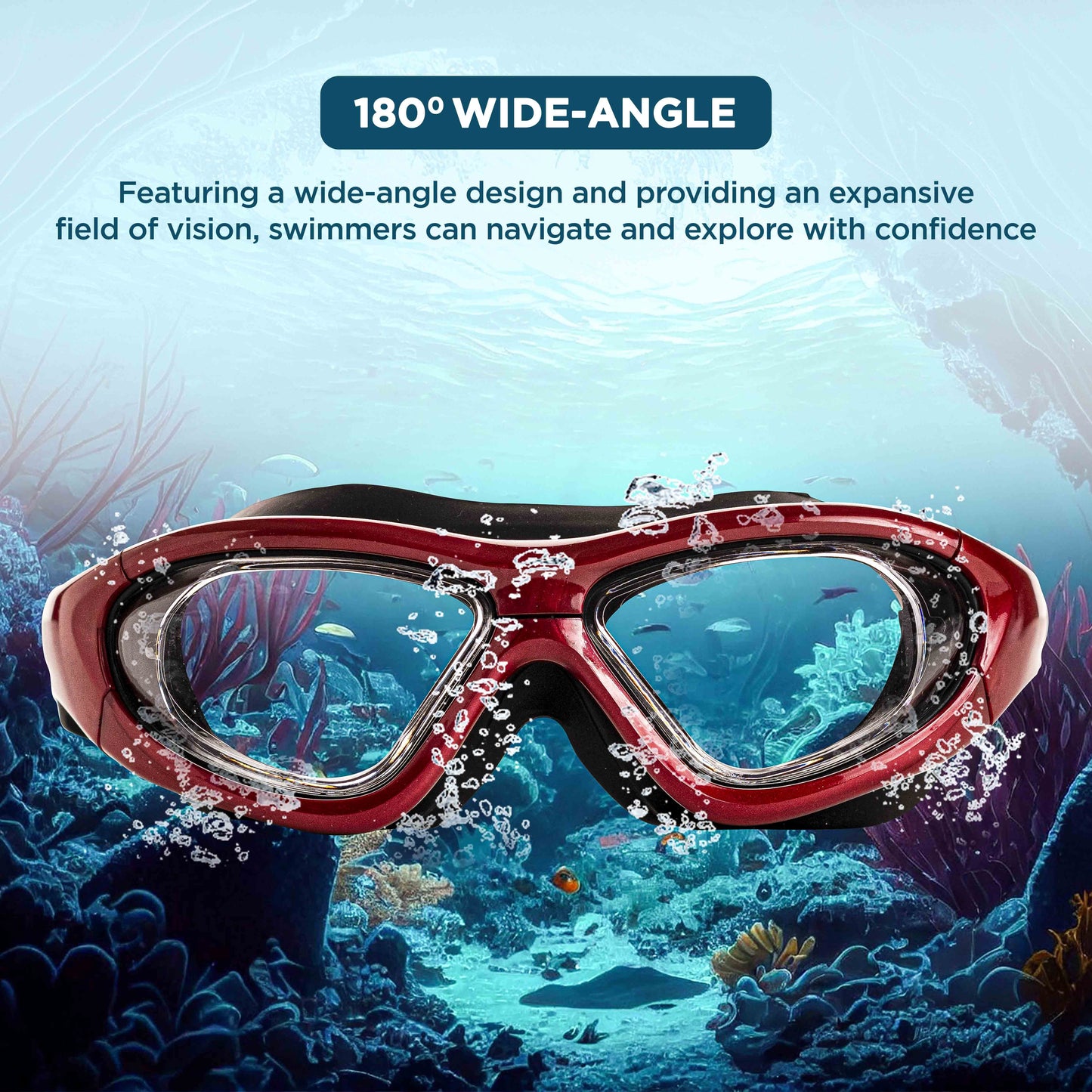 Endless EL1007 Infinity Premium Anti-Fog UV Protection Swimming Goggles | Material: Silicone, Polyurethane | Stylish Goggles with 180 Degree Wide Viewing Angle | Soft Silicone Gasket to Prevent Leakage | With Hard Case