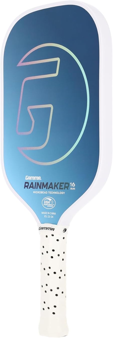 GAMMA Rainmaker Pickleball Paddle – Lightweight, Large Sweet Spot, Microbead Carbon Fiber Face for Spin & Control, Customizable Swing Weight – Available in 6 Colors