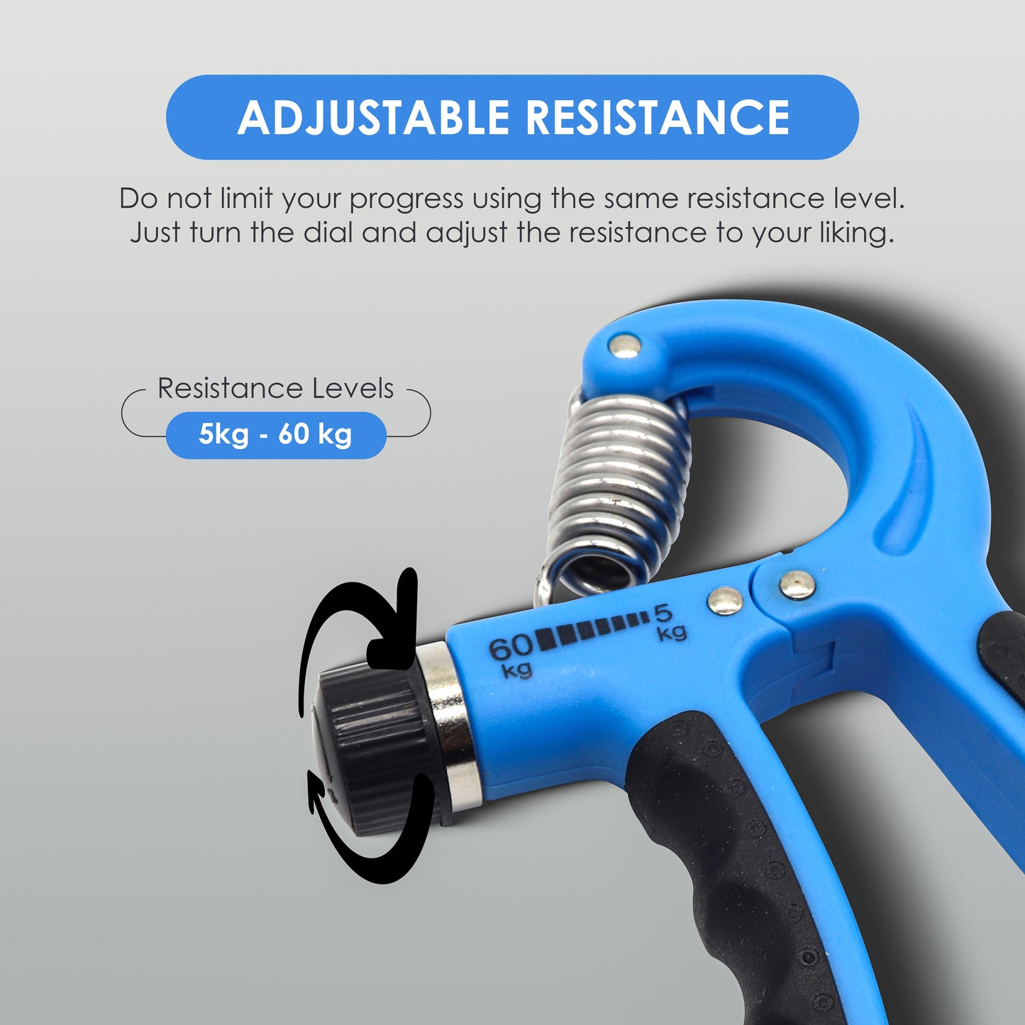 Endless Adjustable Hand Grip Strengthener Resistance Level with Counter| Exercise Equipment to Use in Home and Gym for Forearm and Finger Power Gripper Exercises