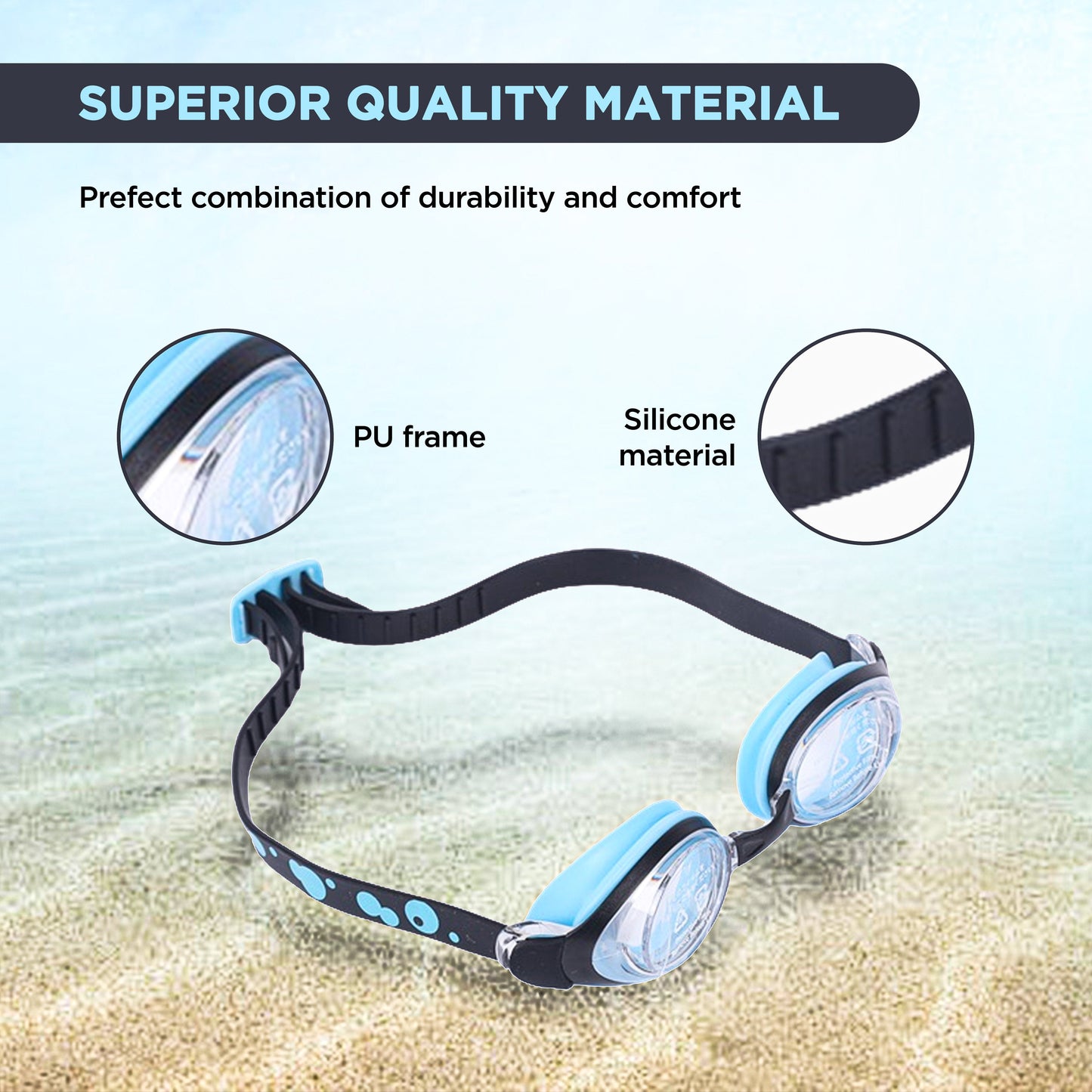 Endless EL1006 Stylish Anti-Fog and UV Protection Swimming Goggles | Material: Silicone, Polyurethane | With Adjustable Strap for Custom Fit | Soft Silicone Gasket to Prevent Leakage | With Hard Case