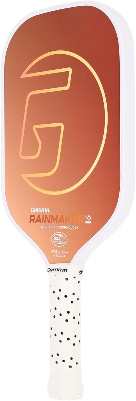 GAMMA Rainmaker Pickleball Paddle – Lightweight, Large Sweet Spot, Microbead Carbon Fiber Face for Spin & Control, Customizable Swing Weight – Available in 6 Colors