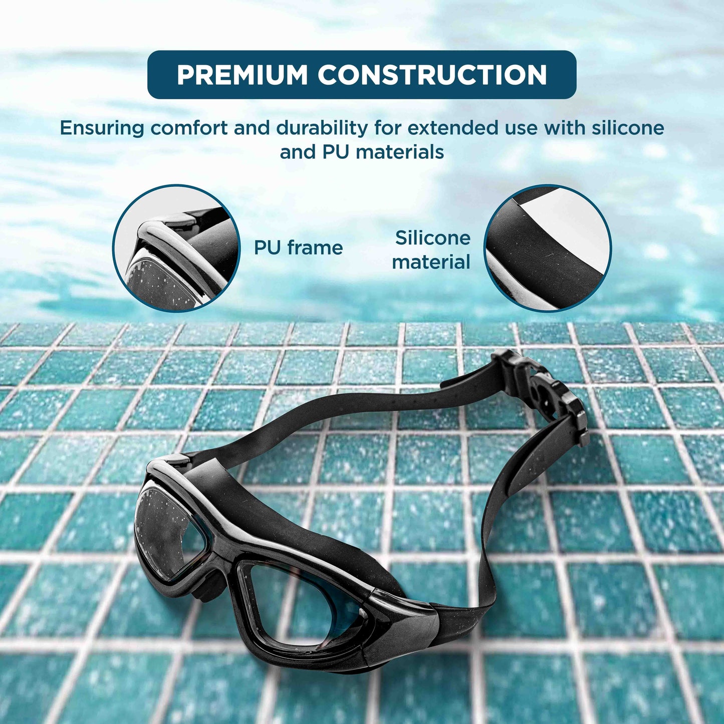 Endless EL1007 Infinity Premium Anti-Fog UV Protection Swimming Goggles | Material: Silicone, Polyurethane | Stylish Goggles with 180 Degree Wide Viewing Angle | Soft Silicone Gasket to Prevent Leakage | With Hard Case
