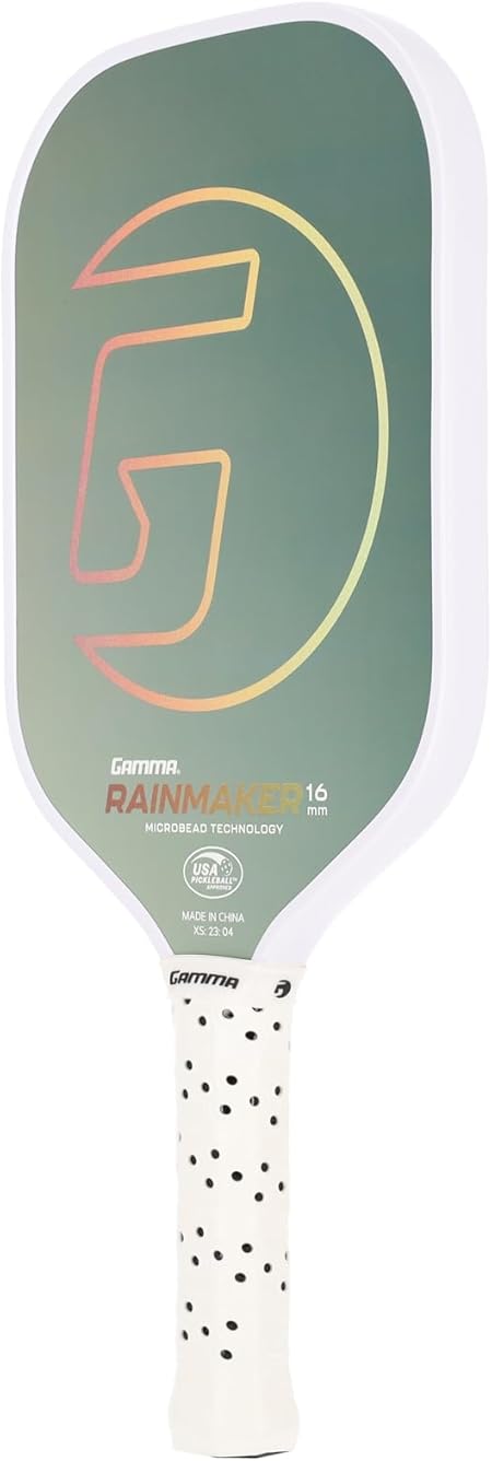 GAMMA Rainmaker Pickleball Paddle – Lightweight, Large Sweet Spot, Microbead Carbon Fiber Face for Spin & Control, Customizable Swing Weight – Available in 6 Colors