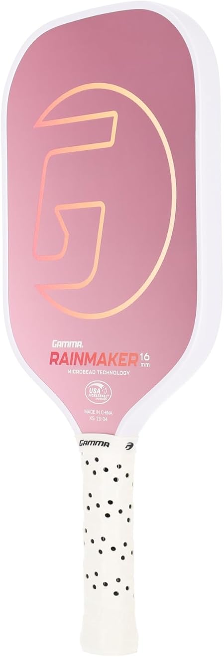 GAMMA Rainmaker Pickleball Paddle – Lightweight, Large Sweet Spot, Microbead Carbon Fiber Face for Spin & Control, Customizable Swing Weight – Available in 6 Colors