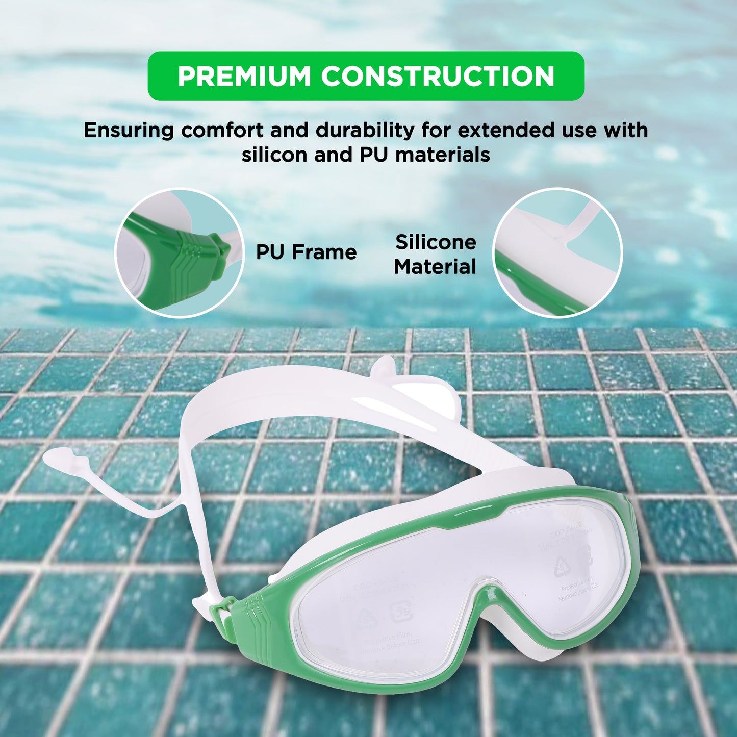 Endless EL1009 Infinity Premium Anti-Fog and UV Protection Swimming Goggles | Material: Silicone, Polyurethane | Stylish Large Frame for More Vision | Soft Silicone Gasket to Prevent Leakage | With Hard Case
