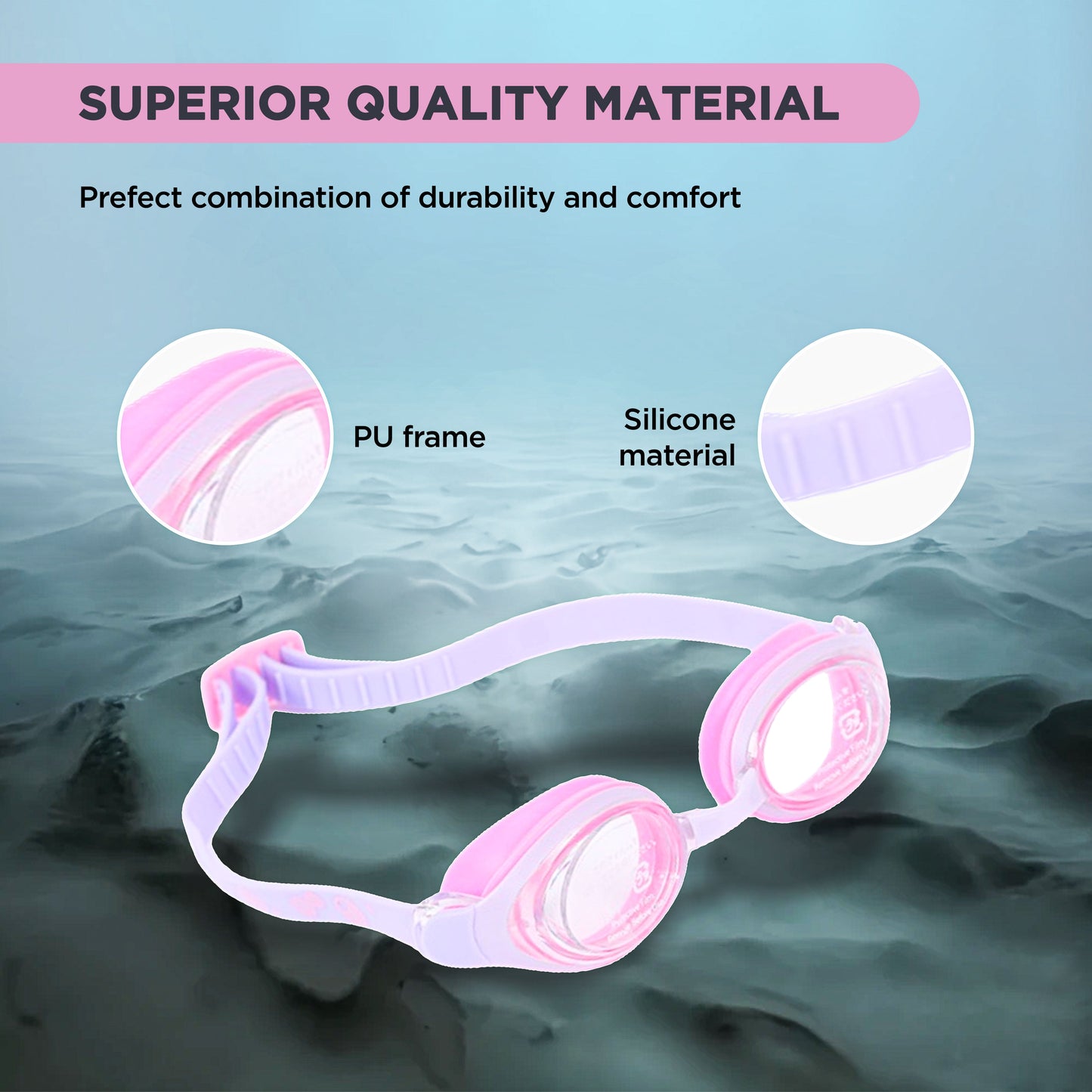 Endless EL1006 Stylish Anti-Fog and UV Protection Swimming Goggles | Material: Silicone, Polyurethane | With Adjustable Strap for Custom Fit | Soft Silicone Gasket to Prevent Leakage | With Hard Case