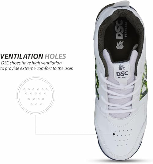 DSC Beamer Cricket Shoes for Men and Boys | Breathable Mesh | Non-Slip Sole | Embossed Design | Durable and Lightweight