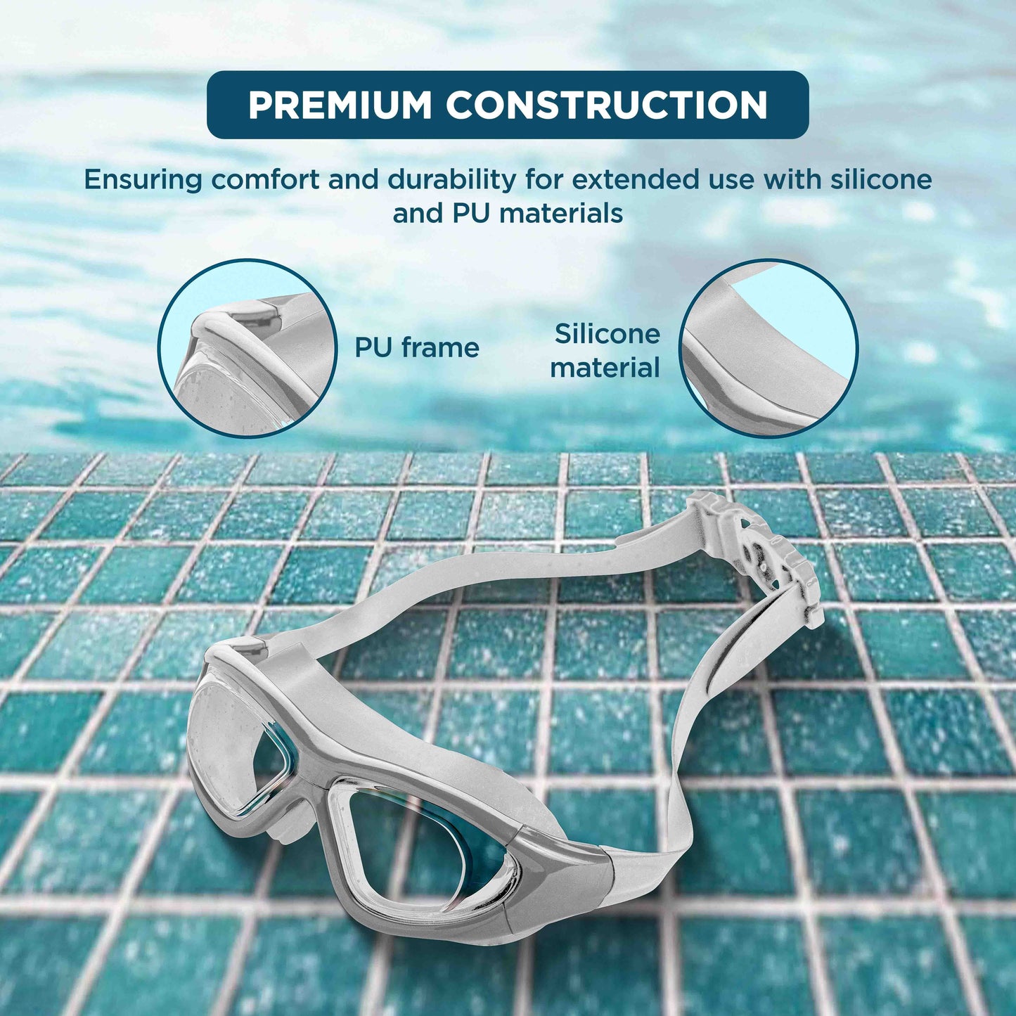 Endless EL1007 Infinity Premium Anti-Fog UV Protection Swimming Goggles | Material: Silicone, Polyurethane | Stylish Goggles with 180 Degree Wide Viewing Angle | Soft Silicone Gasket to Prevent Leakage | With Hard Case