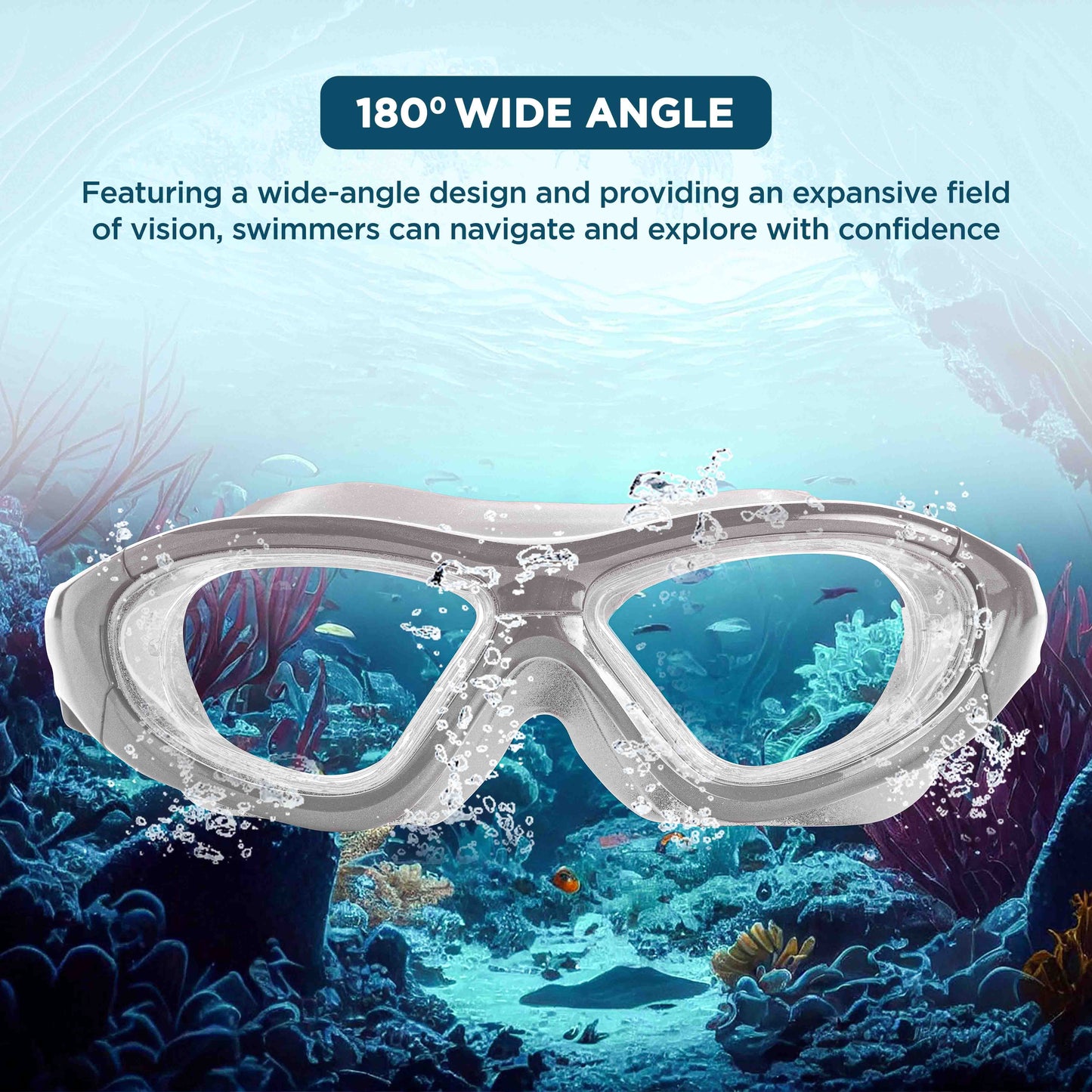 Endless EL1007 Infinity Premium Anti-Fog UV Protection Swimming Goggles | Material: Silicone, Polyurethane | Stylish Goggles with 180 Degree Wide Viewing Angle | Soft Silicone Gasket to Prevent Leakage | With Hard Case