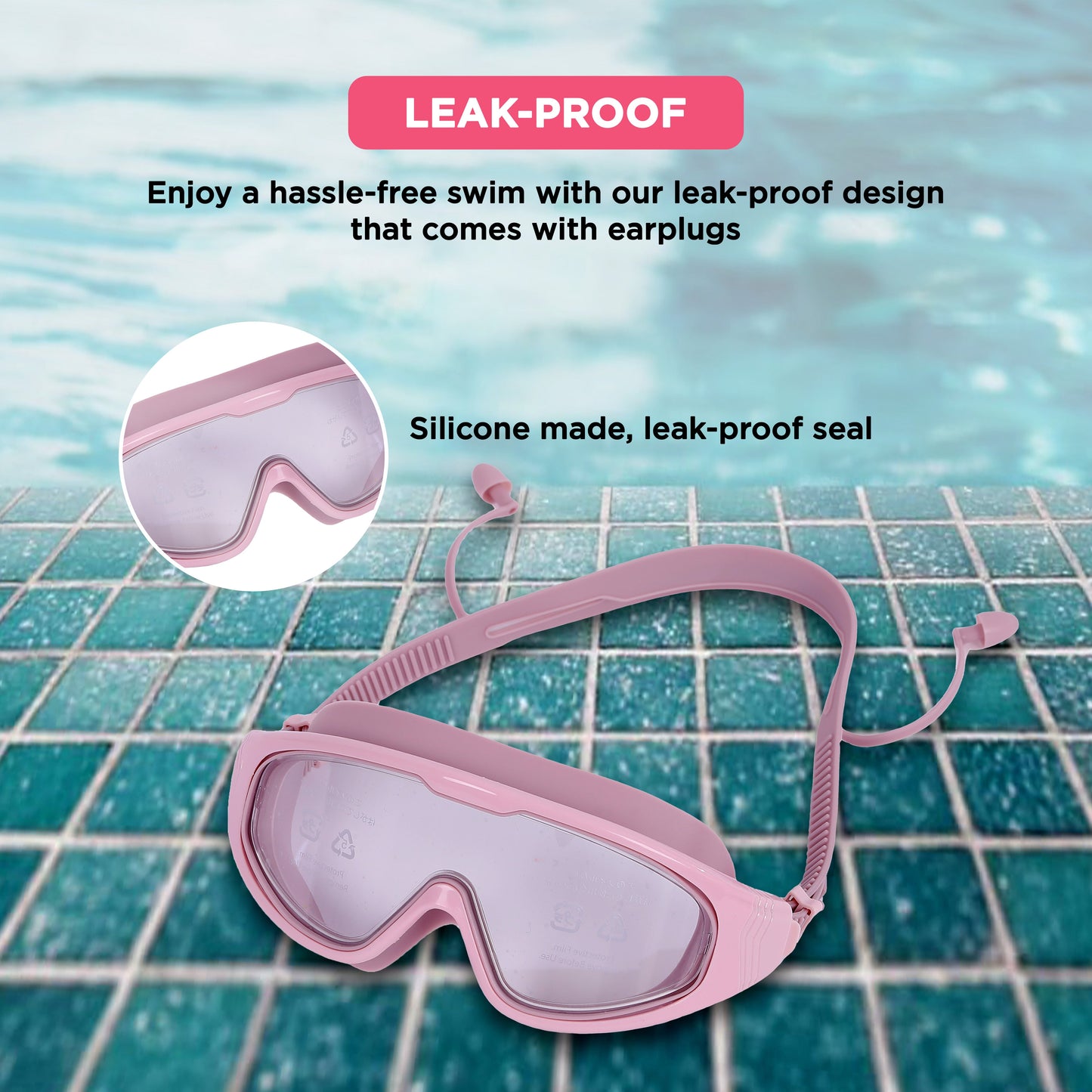Endless EL1009 Infinity Premium Anti-Fog and UV Protection Swimming Goggles | Material: Silicone, Polyurethane | Stylish Large Frame for More Vision | Soft Silicone Gasket to Prevent Leakage | With Hard Case