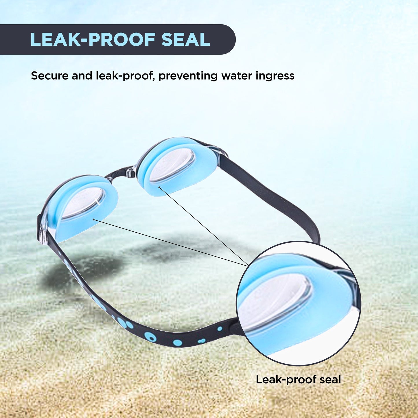 Endless EL1006 Stylish Anti-Fog and UV Protection Swimming Goggles | Material: Silicone, Polyurethane | With Adjustable Strap for Custom Fit | Soft Silicone Gasket to Prevent Leakage | With Hard Case