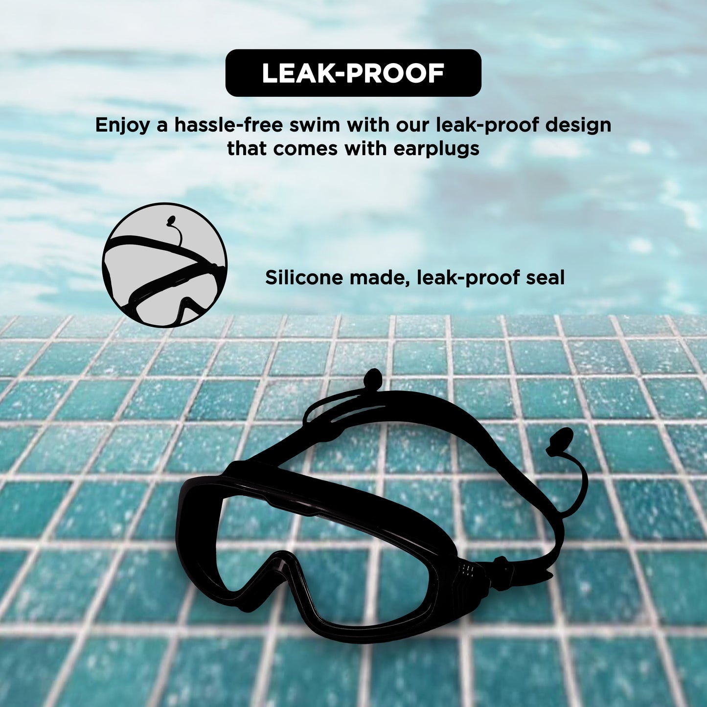 Endless EL1009 Infinity Premium Anti-Fog and UV Protection Swimming Goggles | Material: Silicone, Polyurethane | Stylish Large Frame for More Vision | Soft Silicone Gasket to Prevent Leakage | With Hard Case