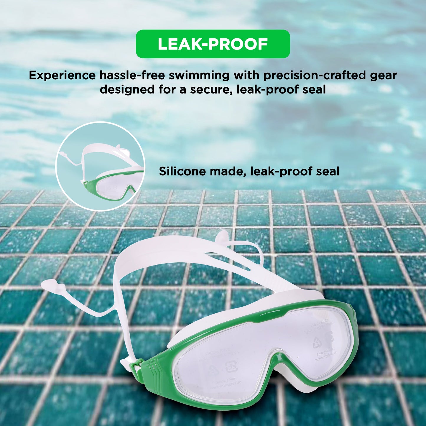 Endless EL1009 Infinity Premium Anti-Fog and UV Protection Swimming Goggles | Material: Silicone, Polyurethane | Stylish Large Frame for More Vision | Soft Silicone Gasket to Prevent Leakage | With Hard Case