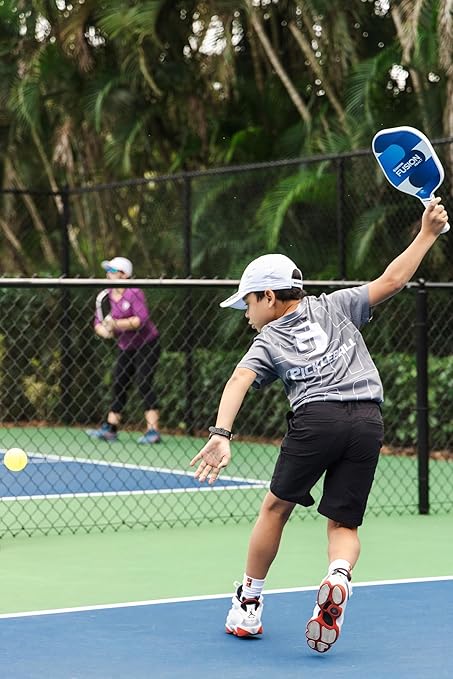 GAMMA Fusion React Pickleball Paddle, Extra-Wide Fiberglass Surface Boosts Hit Potential for Beginners