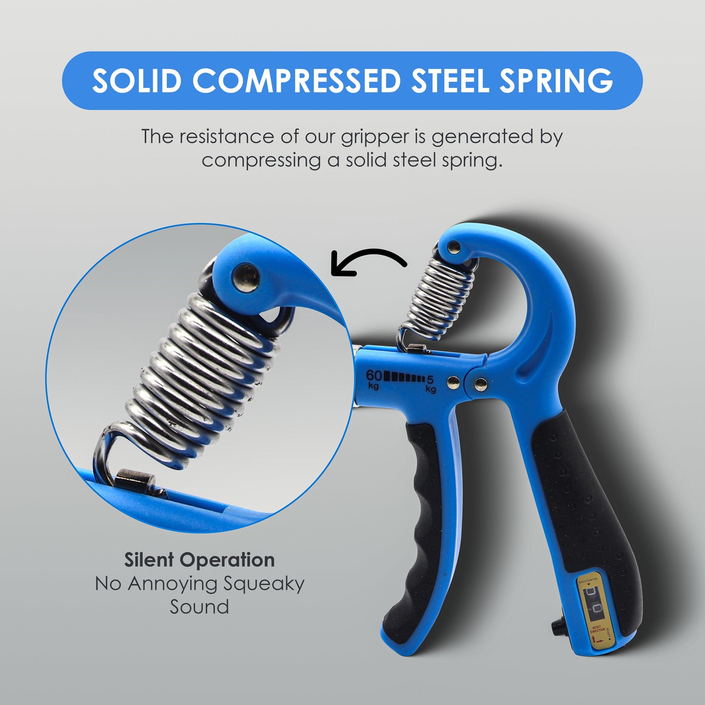 Endless Adjustable Hand Grip Strengthener Resistance Level with Counter| Exercise Equipment to Use in Home and Gym for Forearm and Finger Power Gripper Exercises
