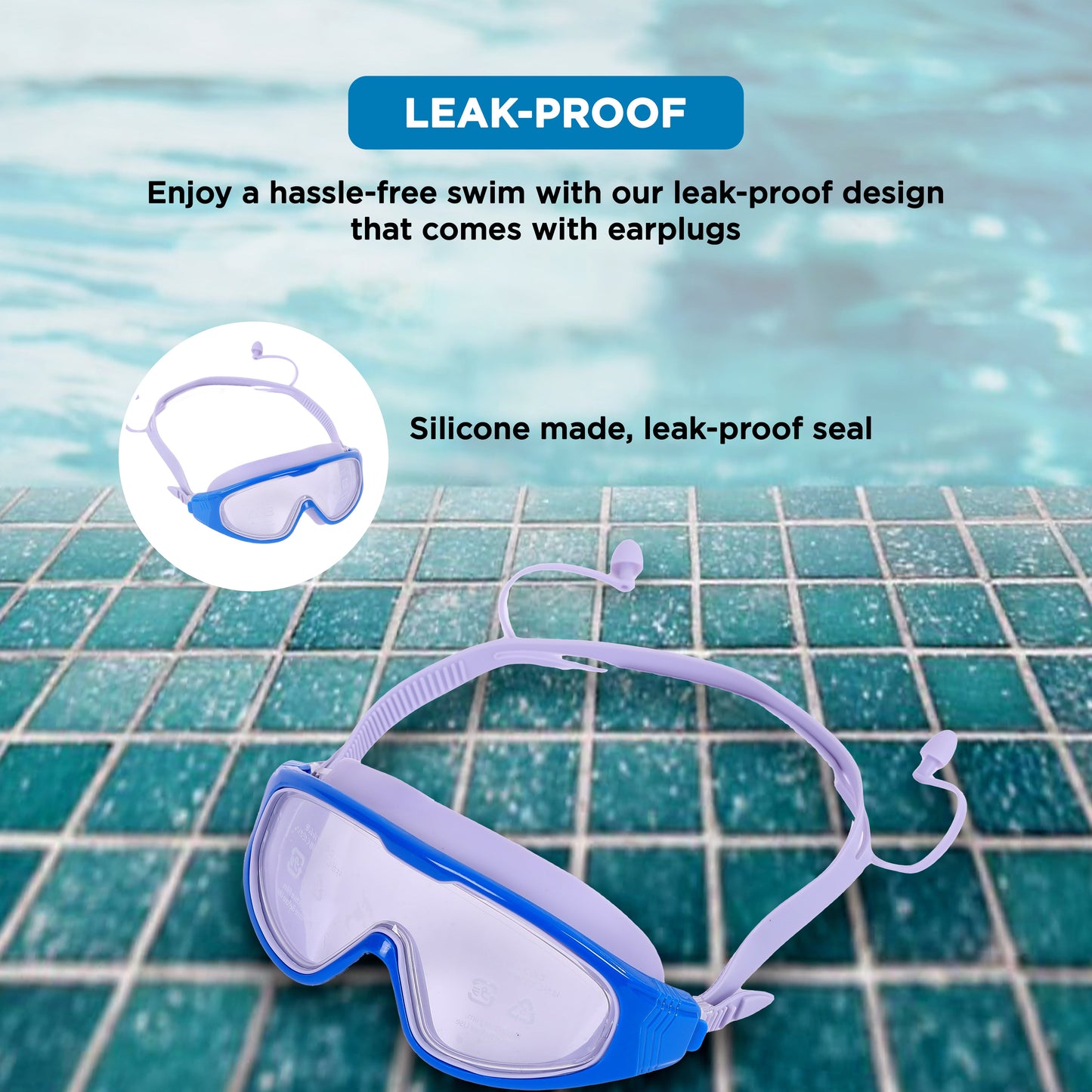 Endless EL1009 Infinity Premium Anti-Fog and UV Protection Swimming Goggles | Material: Silicone, Polyurethane | Stylish Large Frame for More Vision | Soft Silicone Gasket to Prevent Leakage | With Hard Case