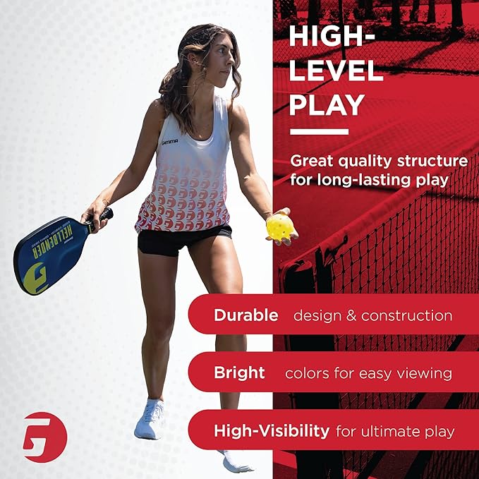 Gamma Photon Indoor or Outdoor Pickleballs, USAPA Approved,High-Visibility, Bright and Durable, Engineered for True Flight, Available in 3 Pack, 6 Pack, 30 Bucket, 60 Pack