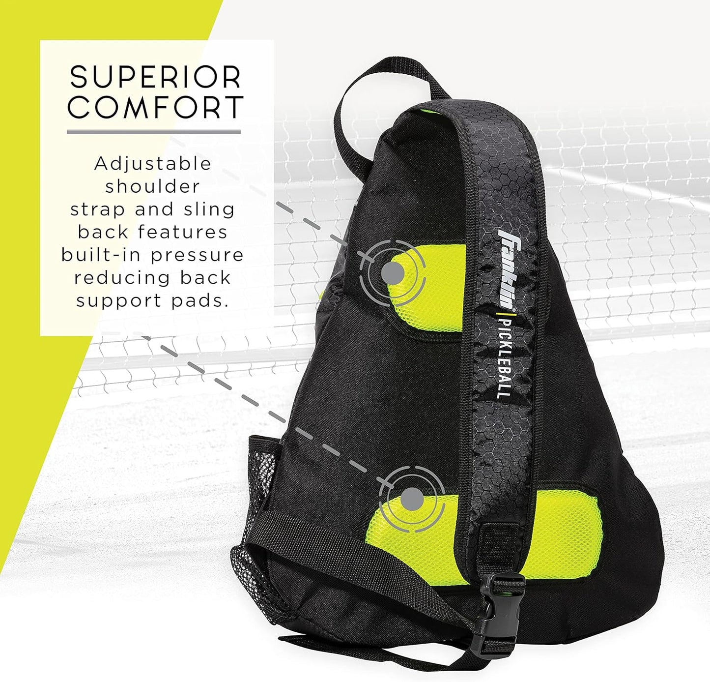 Franklin Sports Pickleball Bags - Pickleball Sling Bag Backpack for Gear + Equipment - Pickleball Bag for Men + Women - Holds Paddles, Pickleballs + Accessories - Official US Open Pickleball Bag