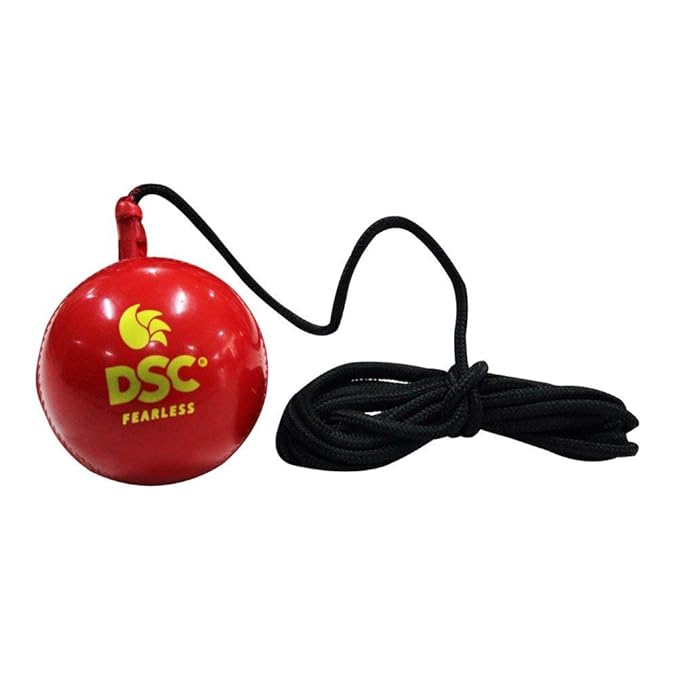 DSC Hanging Synthetic Cricket Ball (Red) Suitable for Play and Training Lightweight - Solid Inner Core, Weather Resistant