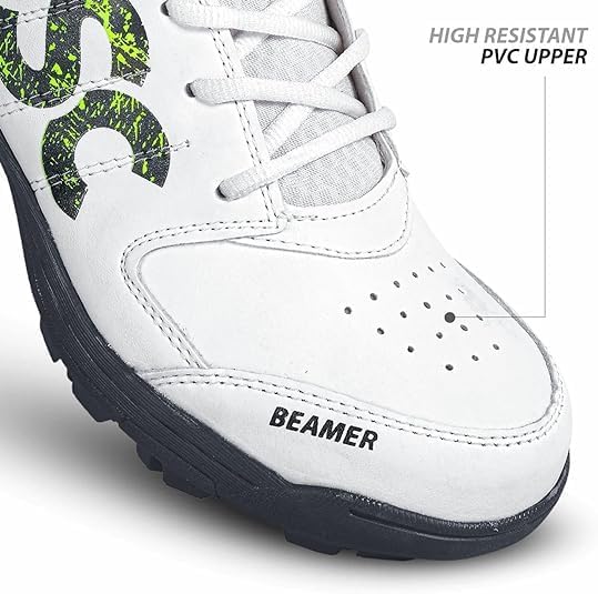 DSC Beamer Cricket Shoes for Men and Boys | Breathable Mesh | Non-Slip Sole | Embossed Design | Durable and Lightweight