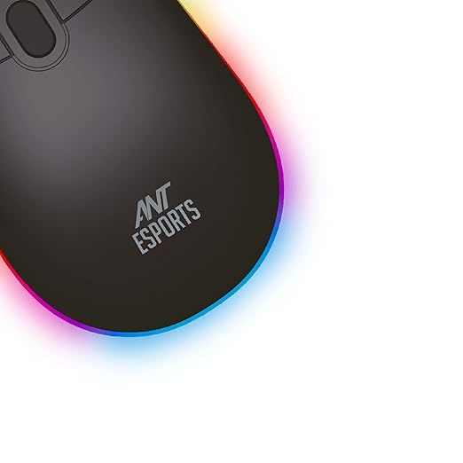 Ant Esports GM40 ماوس ألعاب بصري سلكي مع إضاءة LED RGB، تصميم خفيف الوزن ومريح، دقة تصل إلى 2400 نقطة في البوصة، متوافق مع أنظمة Windows وMac