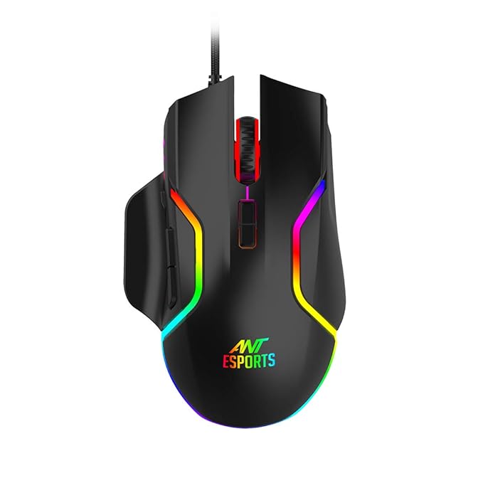 Ant Esports GM320 RGB ماوس ألعاب سلكي بصري | 8 أزرار قابلة للبرمجة | 12800 نقطة في البوصة