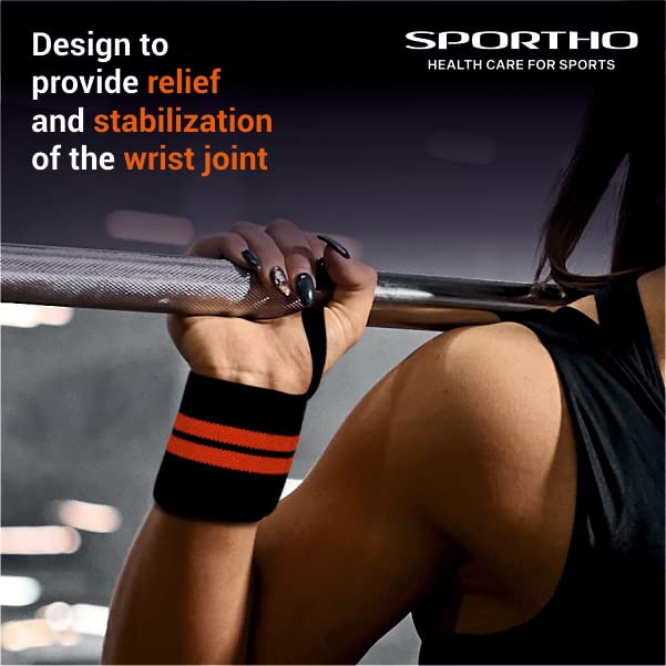 NIVIA Weight Lifting Wrist Support with Thumb Loop Strap for Sports - Made of Velcro and Elastic Strap for Men and Women