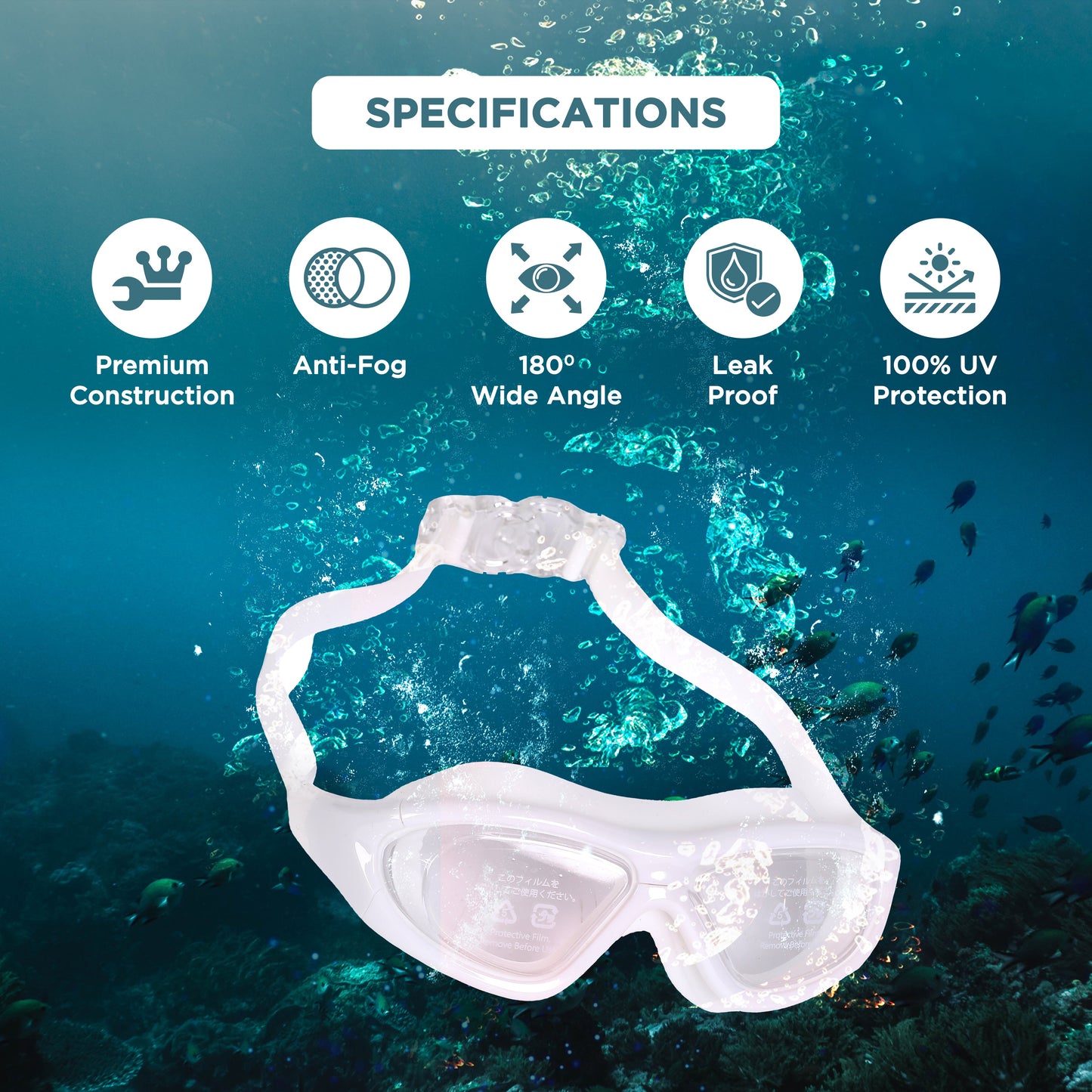 Endless EL1007 Infinity Premium Anti-Fog UV Protection Swimming Goggles | Material: Silicone, Polyurethane | Stylish Goggles with 180 Degree Wide Viewing Angle | Soft Silicone Gasket to Prevent Leakage | With Hard Case