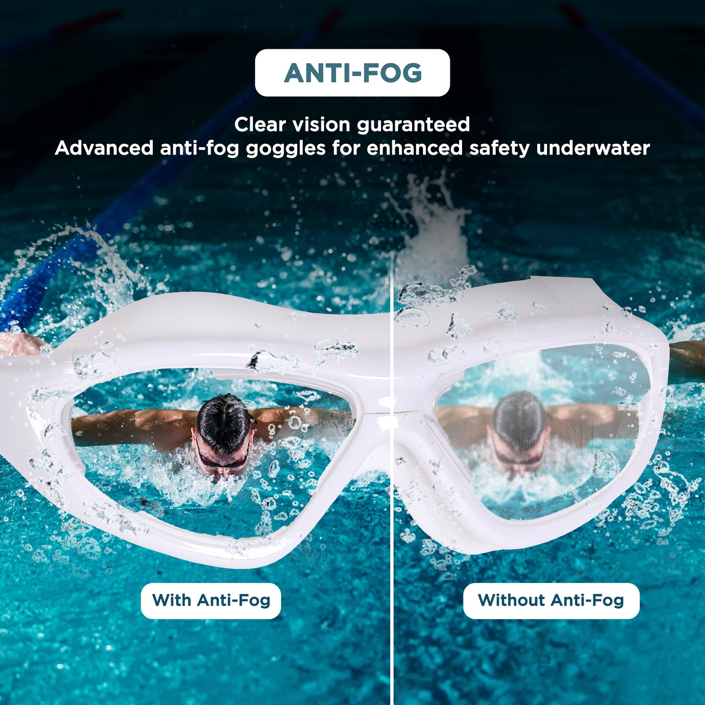 Endless EL1007 Infinity Premium Anti-Fog UV Protection Swimming Goggles | Material: Silicone, Polyurethane | Stylish Goggles with 180 Degree Wide Viewing Angle | Soft Silicone Gasket to Prevent Leakage | With Hard Case
