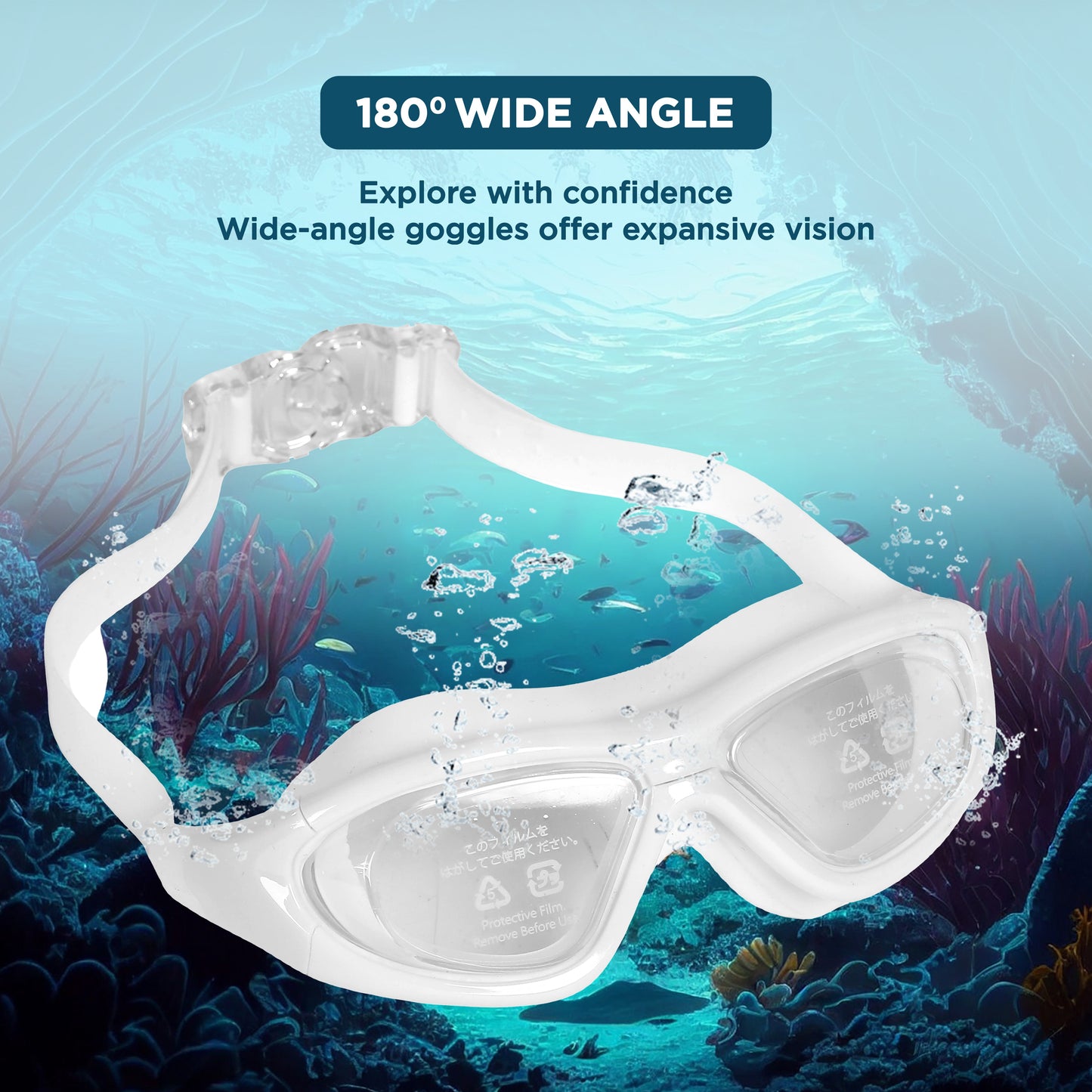 Endless EL1007 Infinity Premium Anti-Fog UV Protection Swimming Goggles | Material: Silicone, Polyurethane | Stylish Goggles with 180 Degree Wide Viewing Angle | Soft Silicone Gasket to Prevent Leakage | With Hard Case