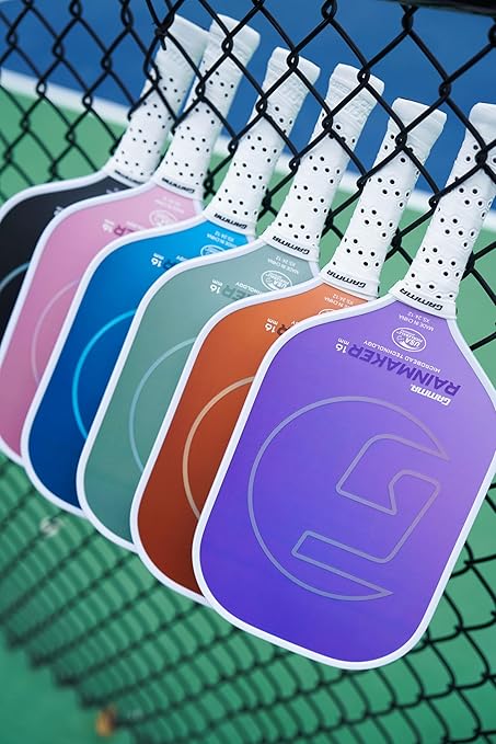 GAMMA Rainmaker Pickleball Paddle – Lightweight, Large Sweet Spot, Microbead Carbon Fiber Face for Spin & Control, Customizable Swing Weight – Available in 6 Colors