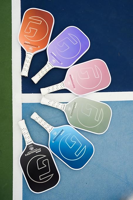 GAMMA Rainmaker Pickleball Paddle – Lightweight, Large Sweet Spot, Microbead Carbon Fiber Face for Spin & Control, Customizable Swing Weight – Available in 6 Colors