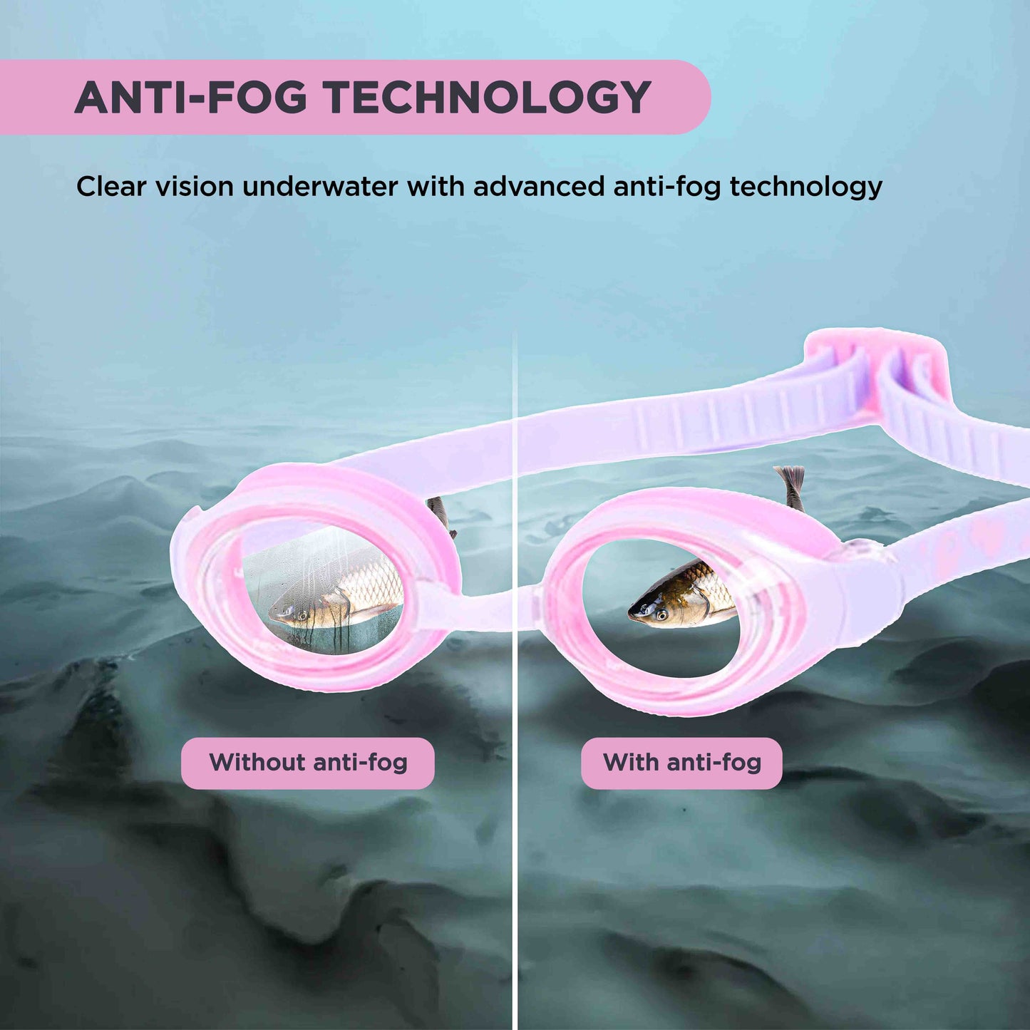 Endless EL1006 Stylish Anti-Fog and UV Protection Swimming Goggles | Material: Silicone, Polyurethane | With Adjustable Strap for Custom Fit | Soft Silicone Gasket to Prevent Leakage | With Hard Case