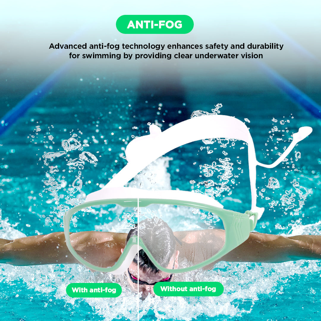 Endless EL1009 Infinity Premium Anti-Fog and UV Protection Swimming Goggles | Material: Silicone, Polyurethane | Stylish Large Frame for More Vision | Soft Silicone Gasket to Prevent Leakage | With Hard Case