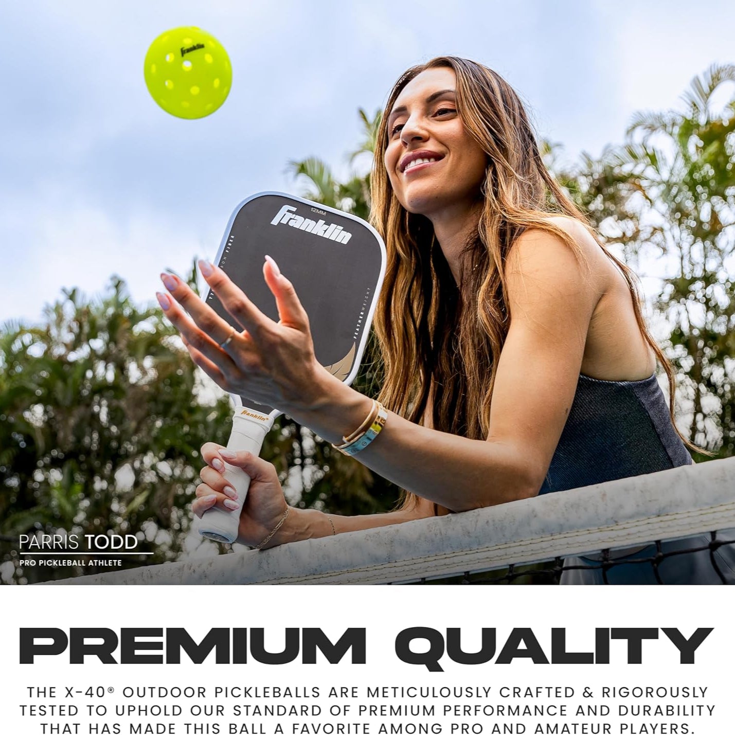 Franklin Sports Outdoor Pickleballs - X-40 Pickleball Balls - USA Pickleball (USAPA) Approved - Official US Open Ball 12 Bulk Packs of Pickleballs
