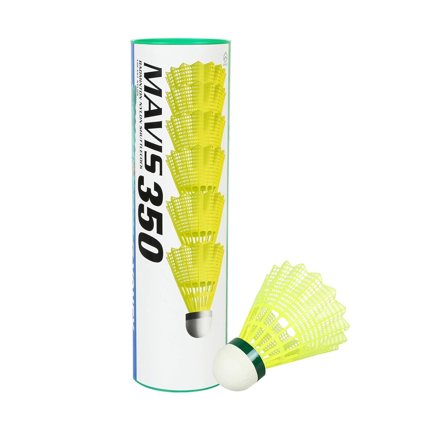 Yonex Mavis 350 كرات الريشة المصنوعة من النايلون (أصفر، سرعة بطيئة) | أداء متين | الأكثر مبيعًا